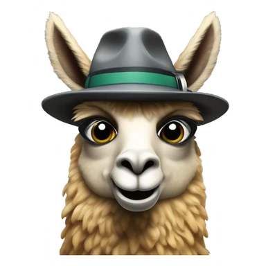A llama detective with a magnifying glass sticker