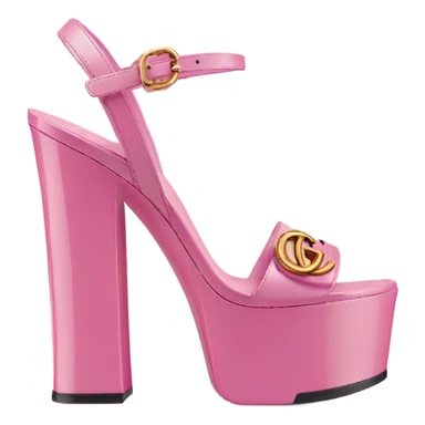 Platform Gucci sandals pink sticker