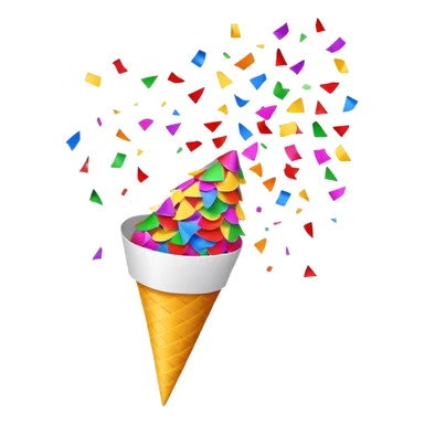 party confetti cone shooting colorful confetti sticker