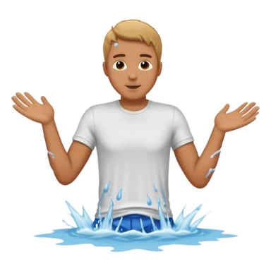 A man who falling down in river sticker
