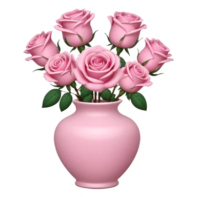 vase with pink roses sticker