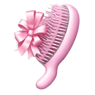 light pink hairbrush inspired by a tangle teezer with a bow in the middle sticker