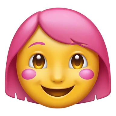 classic yellow round emoji with pink paint effect from just below the eyes to the chin sticker