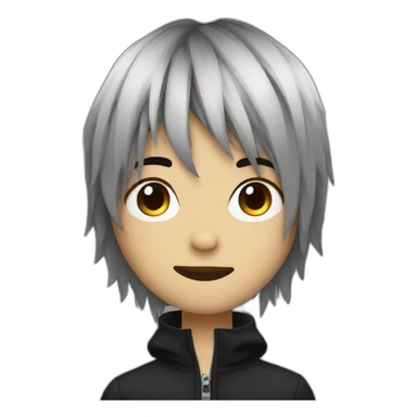 emo boy choppy hair side bangs sticker