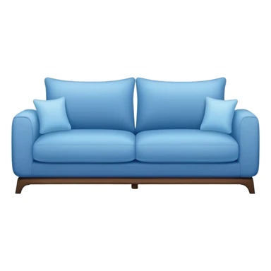 Modern minimalist sofa in navy blue with baby blue cushions sticker