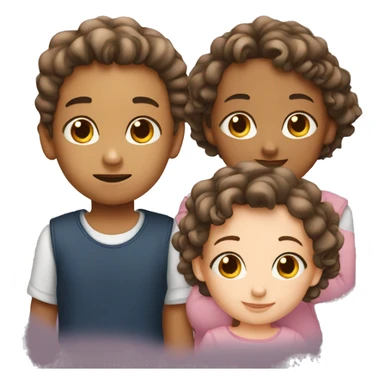 3 siblings 1 boy baby 2 girls  sticker