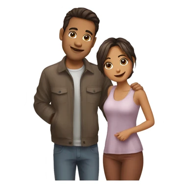 un mec qui fait un gro bisous a une fille  sticker