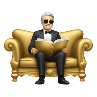 Billionaire reading gold magazine sticker