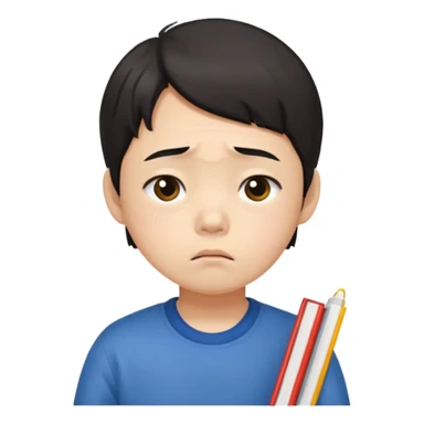 a Korean five-year-old who’s exhausted from studying sticker