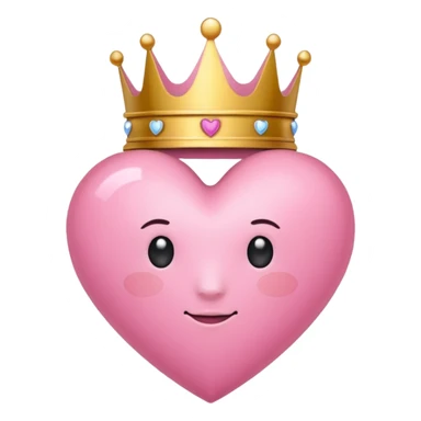 pink heart with a crown sticker