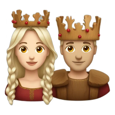 Make a festive tradition latvian man and woman with a oak and birch crown  sticker
