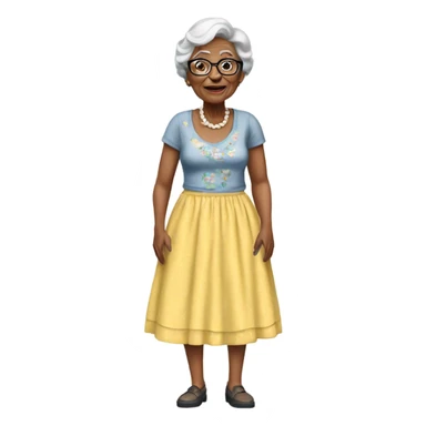 Granny with a poster girl dress  sticker