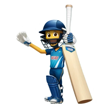 Cricket bat with player sticker