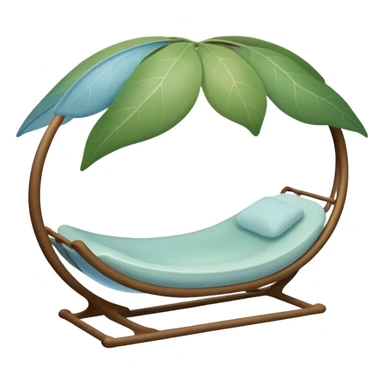 sheltering cradle leaf, translucent, softly curved, floating, gentle green-blue and warm earth colors sticker