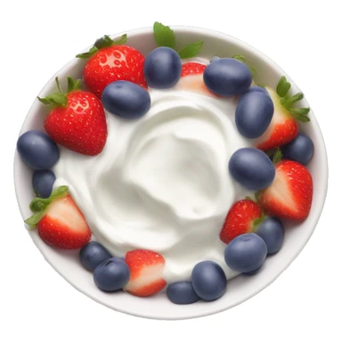 fruit yogurt bowl with strawberries and grapes sticker