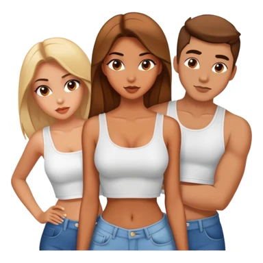 Hot girl with two boyfriends, sassy and beautiful sticker
