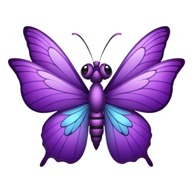Mariposa color morado en una flor sticker