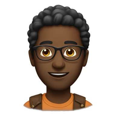Black Indian dude with glasses sticker