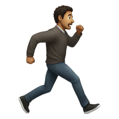 a man running away from an argument sticker