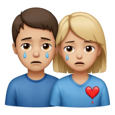 boy and girl heart break sticker