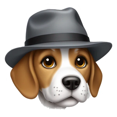 Beagle puppy with fedora  sticker