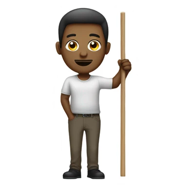 man holding placard on stick sticker