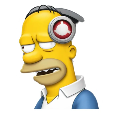 homer simpson with a sharingan sticker
