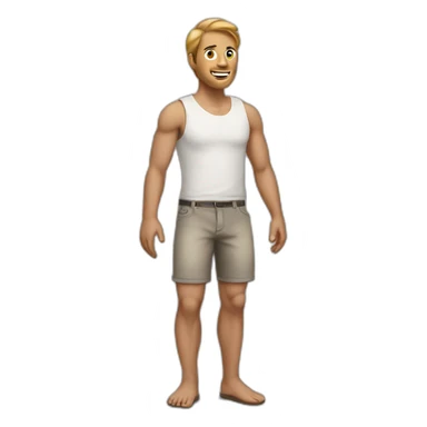 man with skin instead of pants sticker