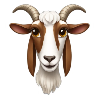Boer goat, goat with floppy ears, brown and white fur sticker