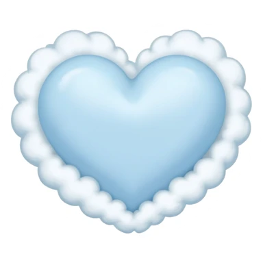 Pastel blue heart with clouds sticker
