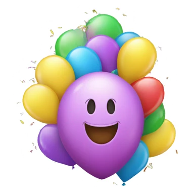 Happy birthday balloons with confetti  sticker