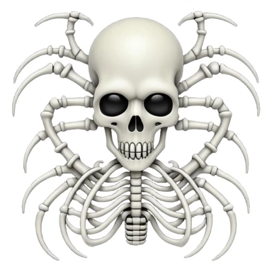 organic black wires and bones fused together, undead, Giger-esque biomechanical style sticker