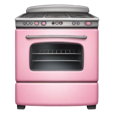 Realistic pink vintage oven sticker