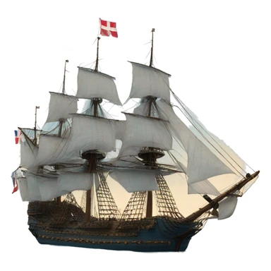 A French armada naval war ship, painted sky blue sticker