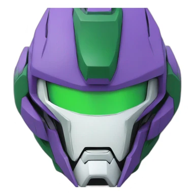 purple and green freedom gundam mecha face sticker