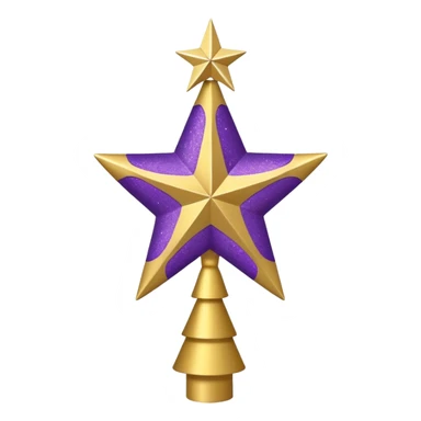 purple and gold tree topper sticker