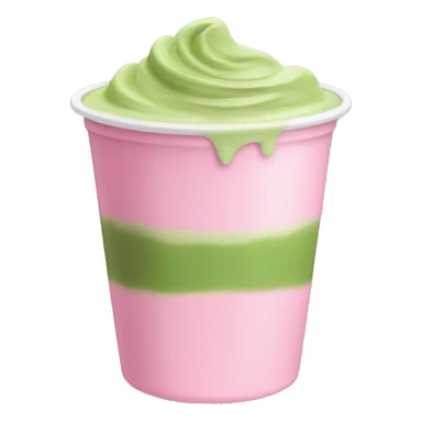 matcha with pink milk in a plastic cup sticker