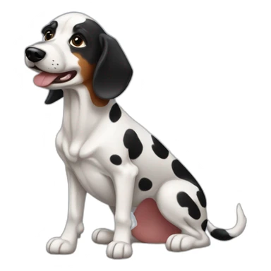 Perro salchicha mini con pelaje de dalmata sticker