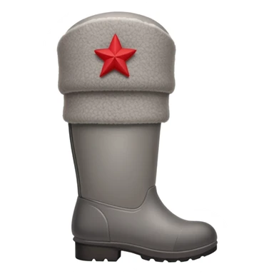A cute traditional Russian felt boot (valenok) wearing a traditional Russian ushanka hat sticker