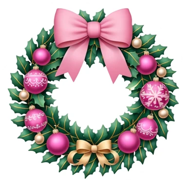 Christmas wreath pink sticker