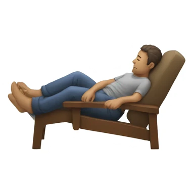 man sleeping on a chair sticker