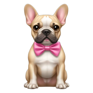 french bulldog with pink bow tie sticker