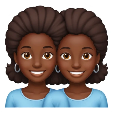 identical darkskin twin girls sticker