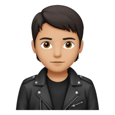 Black leather jacket with black shirt  sticker