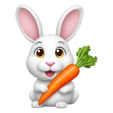 rabbit with a carrot in his hand sticker