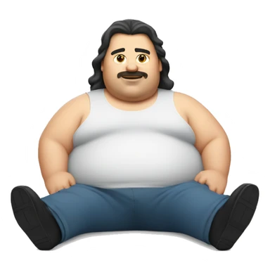 Fat guy with a mullet laying down sticker