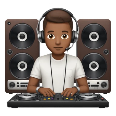 man dj with setup sticker