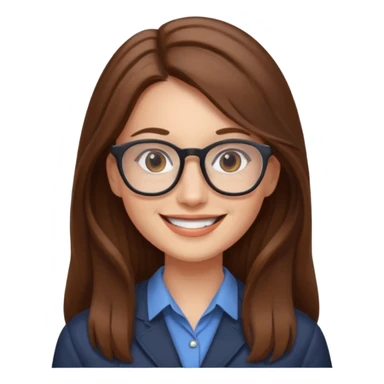 Profesora joven de fotografía, sonrriente cabello castaño y de pelo largo  sticker