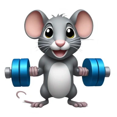 A rat lifting dumbbells sticker