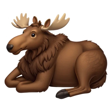 moose lying with legs tucked, calm sticker